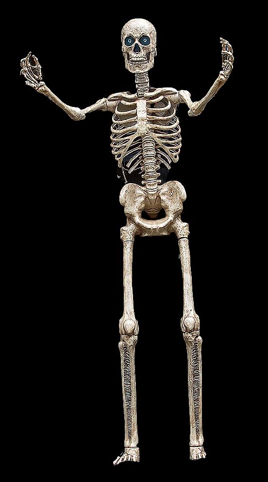 8' Towering Skeleton with Projection Eyes Halloween Prop