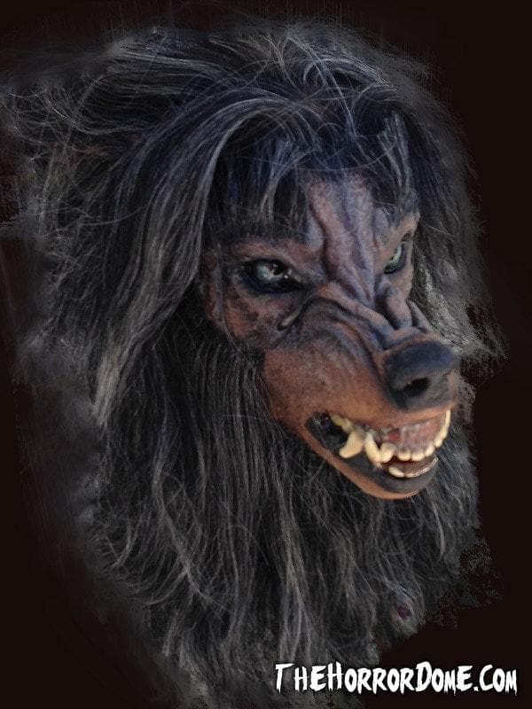 Bad Moon Werewolf Halloween mask with long hair