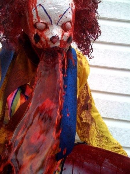 "Chunks the Clown Blood Barfer" Electric Animated Halloween Prop
