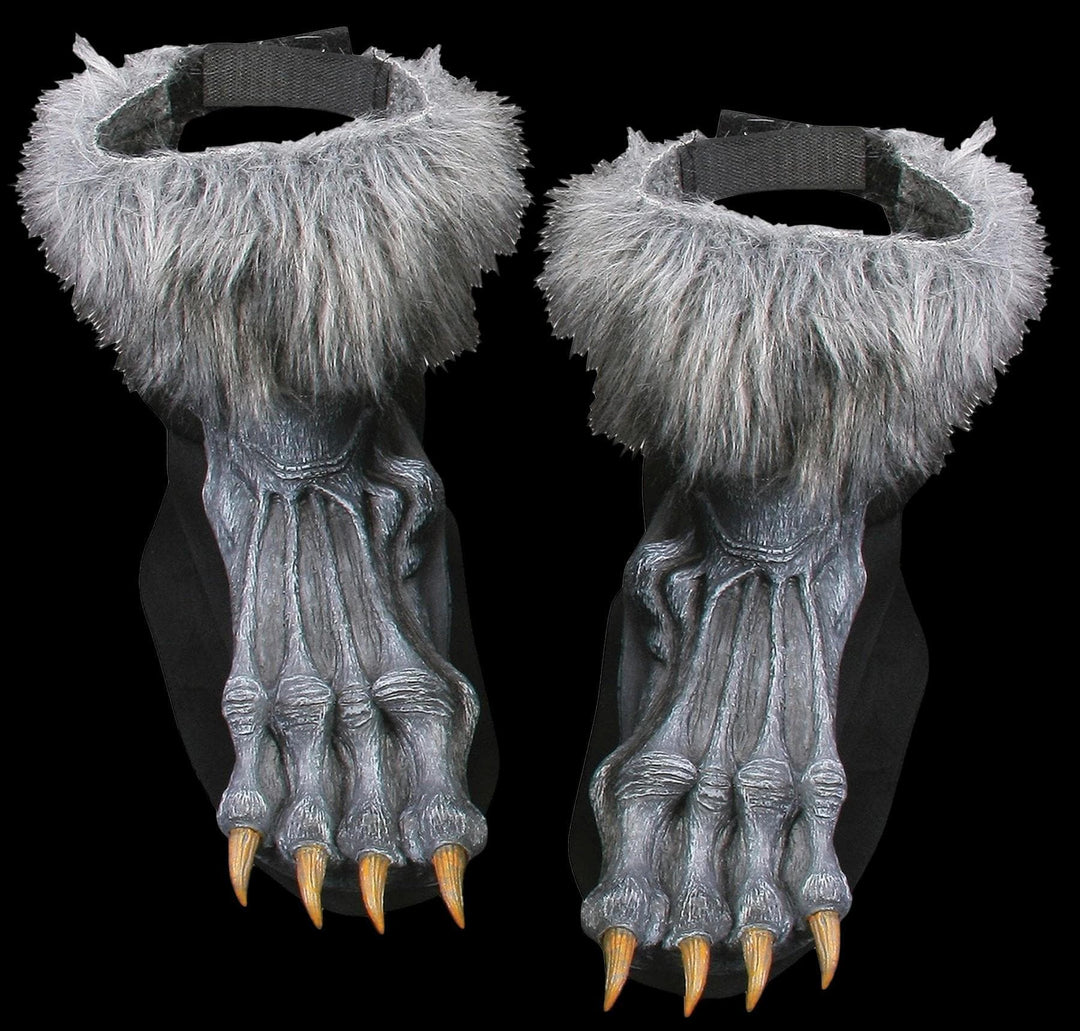 "Grey Werewolf Feet Shoe Covers" Halloween Costume Accessory