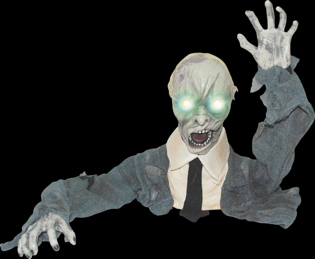 "Groundbreaker Zombie w LED Eyes" Graveyard Halloween Prop