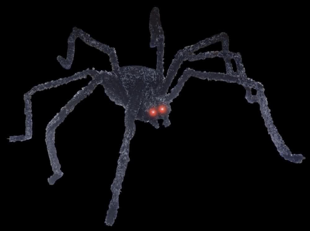 spider monsters "Light-Up Giant Long Hair Spider" Monster Halloween Prop