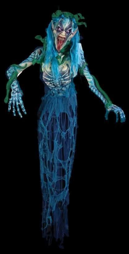 creepy halloween monsters "Medusa" Hanging Monster Halloween Prop