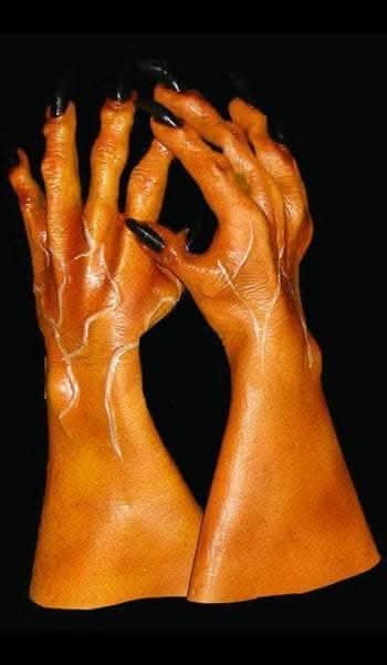 Movie Quality Pumpkin Deluxe Latex Hands Halloween Costume Gloves