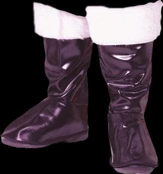 "Santa Boot Tops - Black with Fur" Christmas Costume Accesory