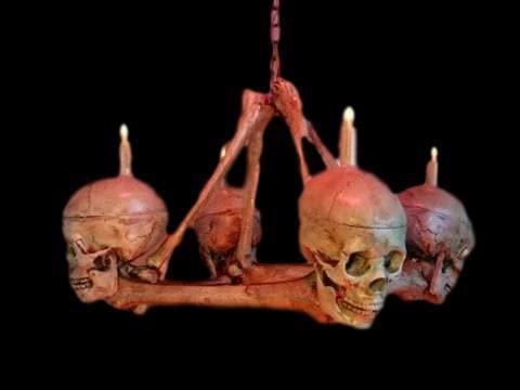 "Skull/Femur Bone Chandelier" Haunted House Lighting