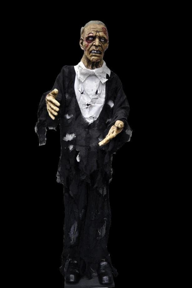 "Standing Old Zombie with Light Up Eyes" Halloween Prop