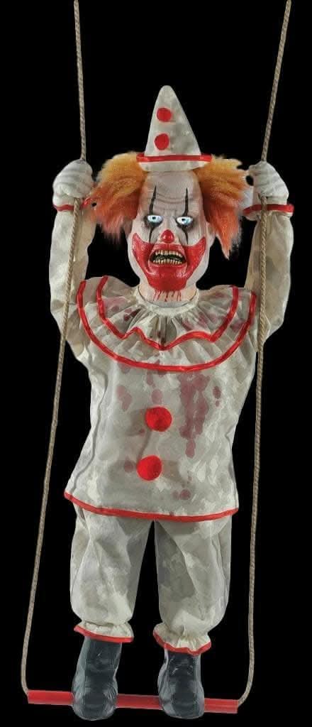 Swinging Happy Homicide Clown Doll Electric Animated Halloween