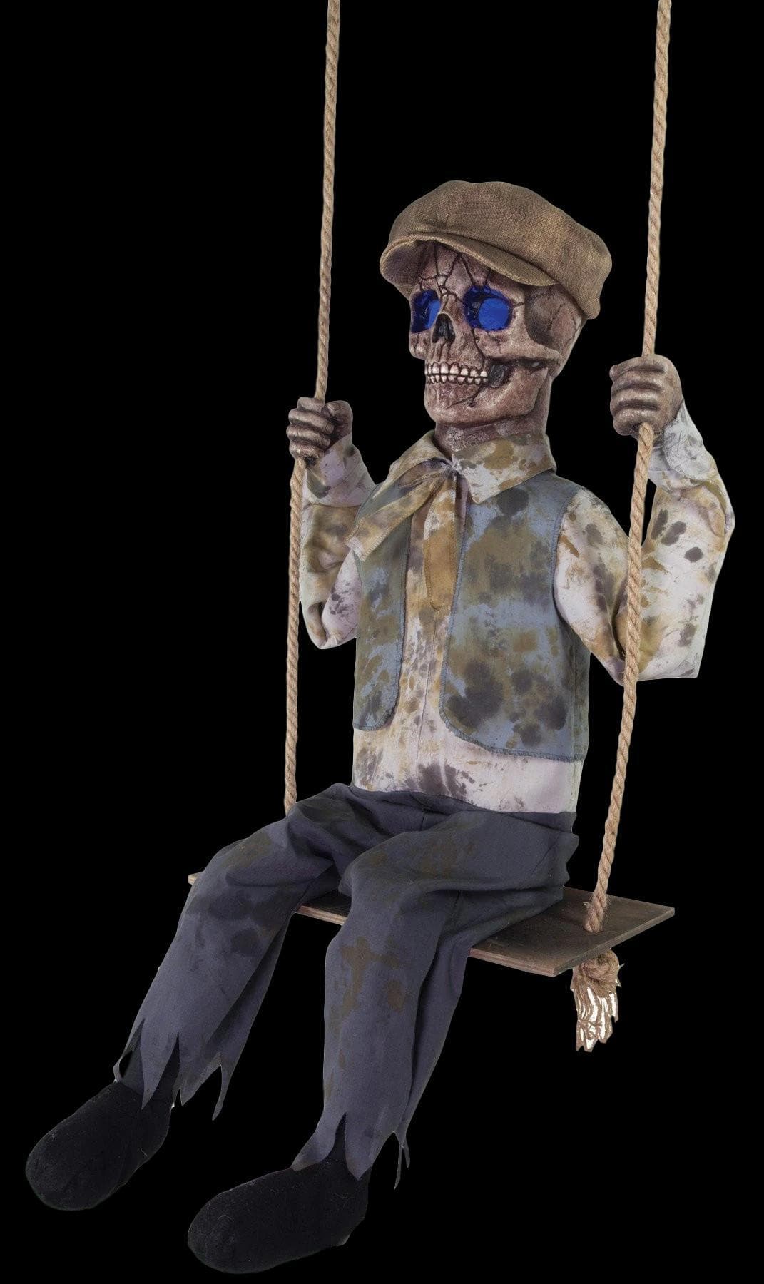 "Swinging Skeletal Boy" Electric Animated Halloween Prop