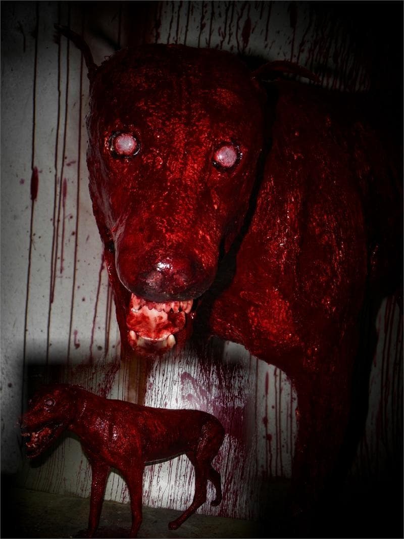 "Zombie Dog" Bloody Animal Halloween Prop