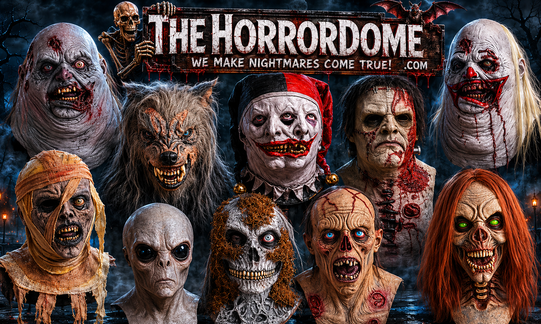 Ten new movie-quality masks just dropped. Get a first look at The Horror Dome's 2026 HD Studios Pro collection — zombies, clowns, werewolves, and more.