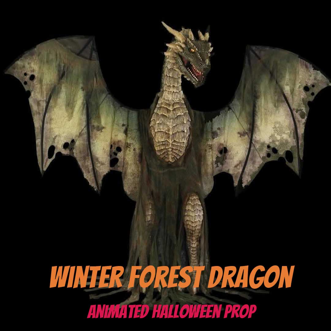Winter Forest Dragon Electric Animated Prop