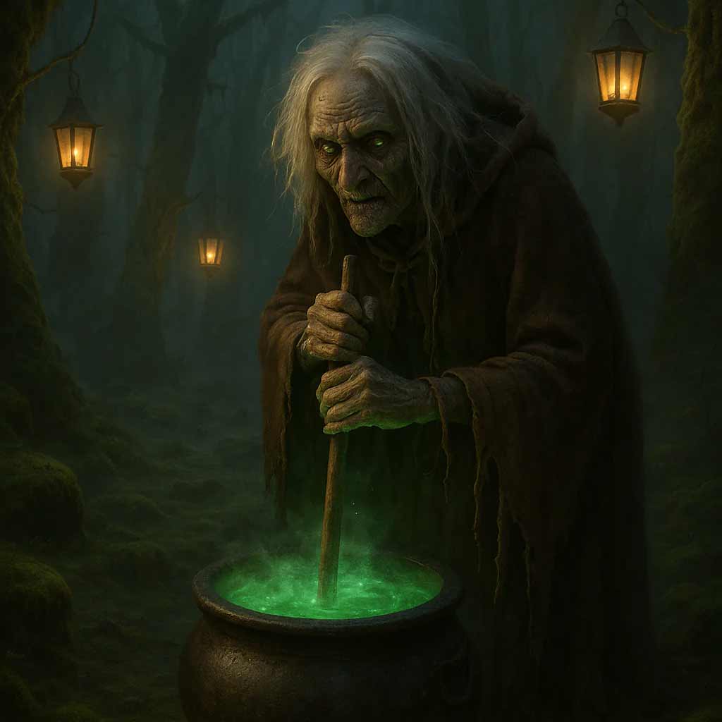  Halloween Props _ Helga the Witch with Smoking Cauldron. 