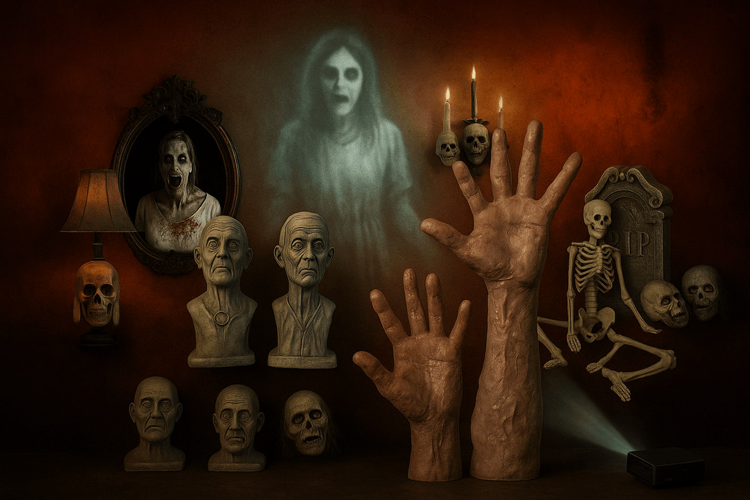 HD Signature Halloween decorations featuring premium props for professional haunted displays
