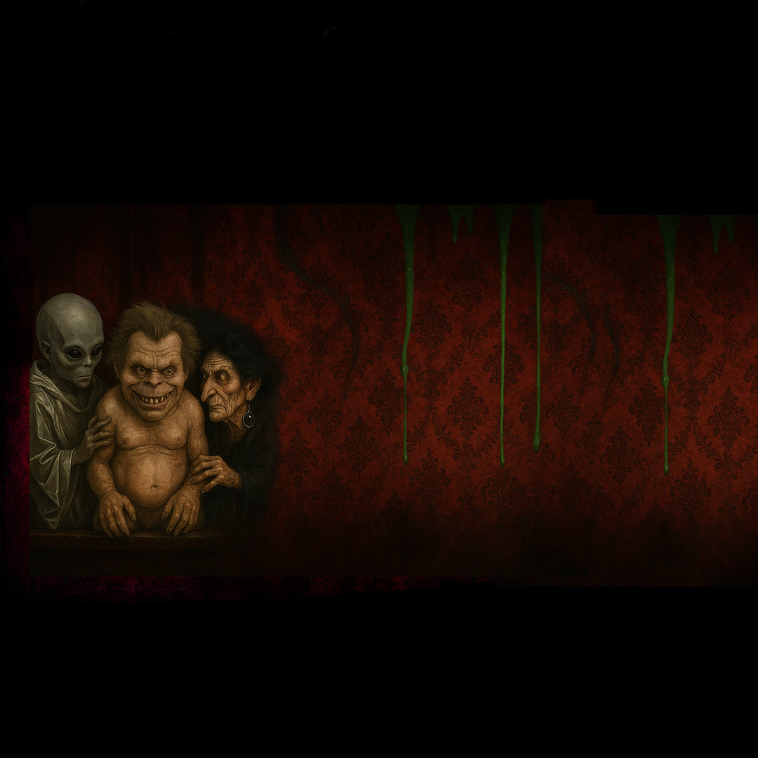 Sideshow Halloween props and preserved horror specimens for display scenes