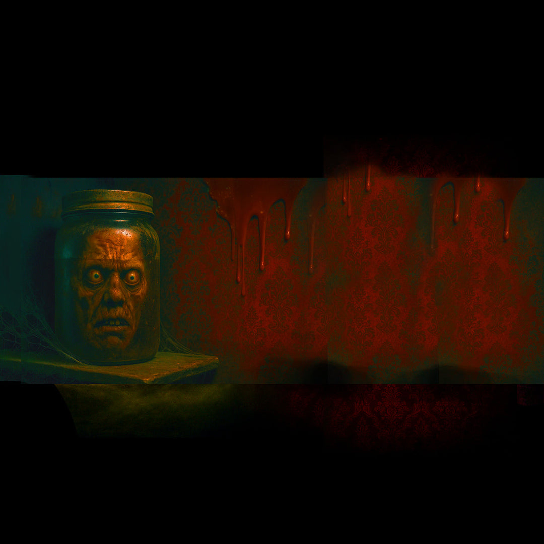 Severed heads in jars Halloween props for horror labs and haunted displays