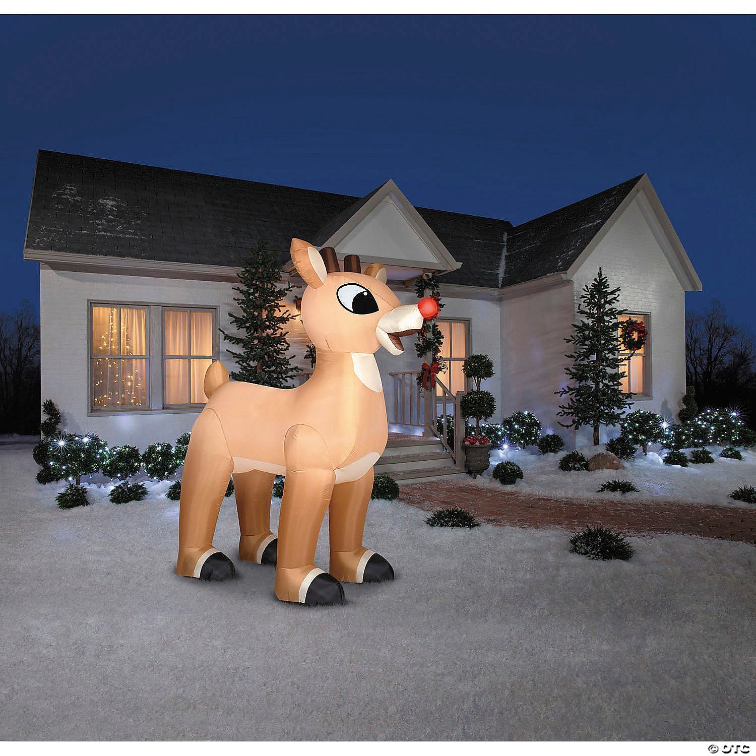 Blow Up Inflatable 10 Ft. Standing Rudolph the Red-Nosed Reindeer® Chr ...