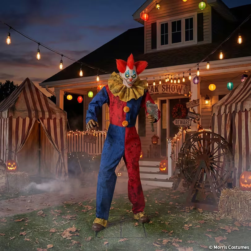 Axe-Wielding Clown Halloween Animatronic Decoration – The Horror Dome Axe-Wielding Clown Halloween Animatronic Decoration – The Horror Dome
