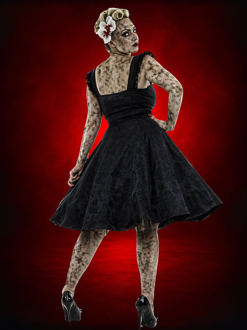 "Gothic Ghoul Dress in Black" HD Hollywood Costume