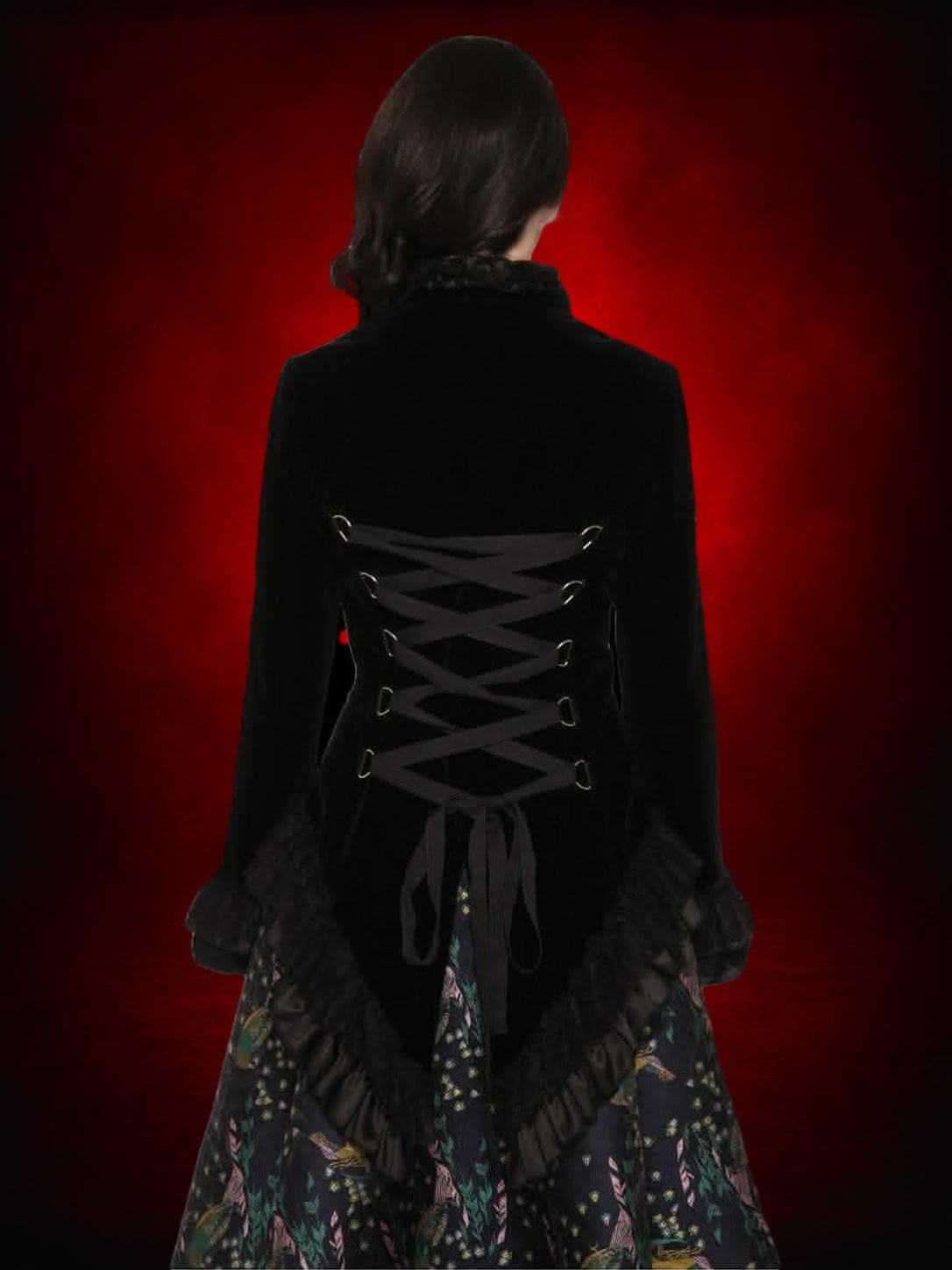 Gothic Vampiress Jacket in Black Velvet