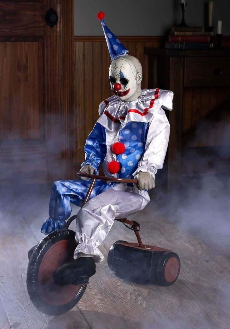 "Tricycle Clown Doll" Electric Animated Halloween Animatronic