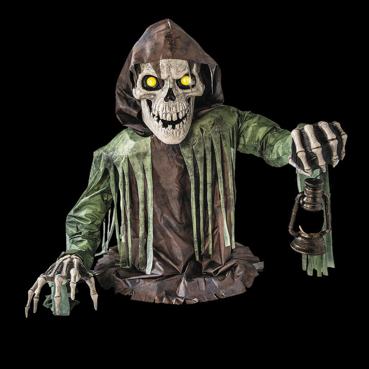 Light-Up Corroded Skeleton Reaper Animated Halloween Prop