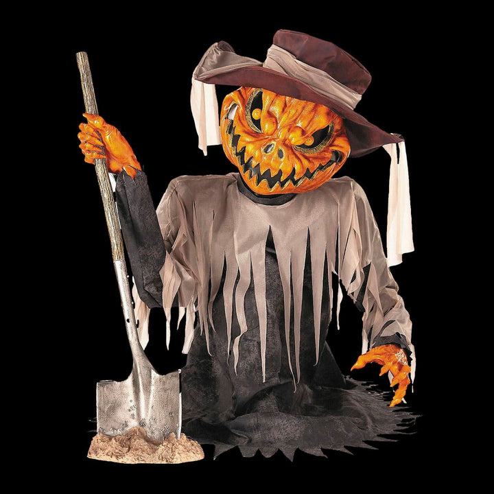 Pumpkin Head Scarecrow Animated Halloween Prop