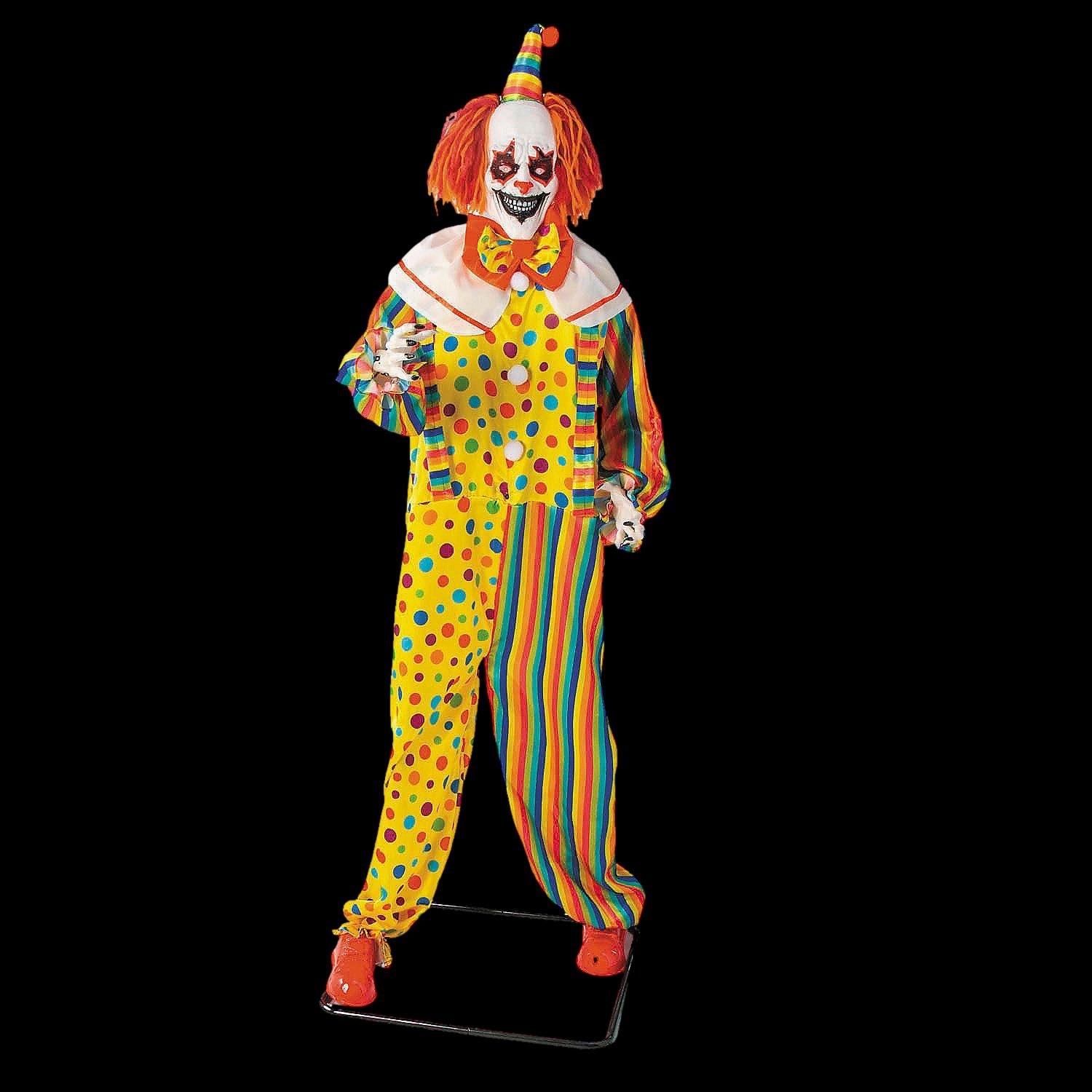 6-Foot Multicolor Clown Halloween Animatronic Prop – The Horror Dome