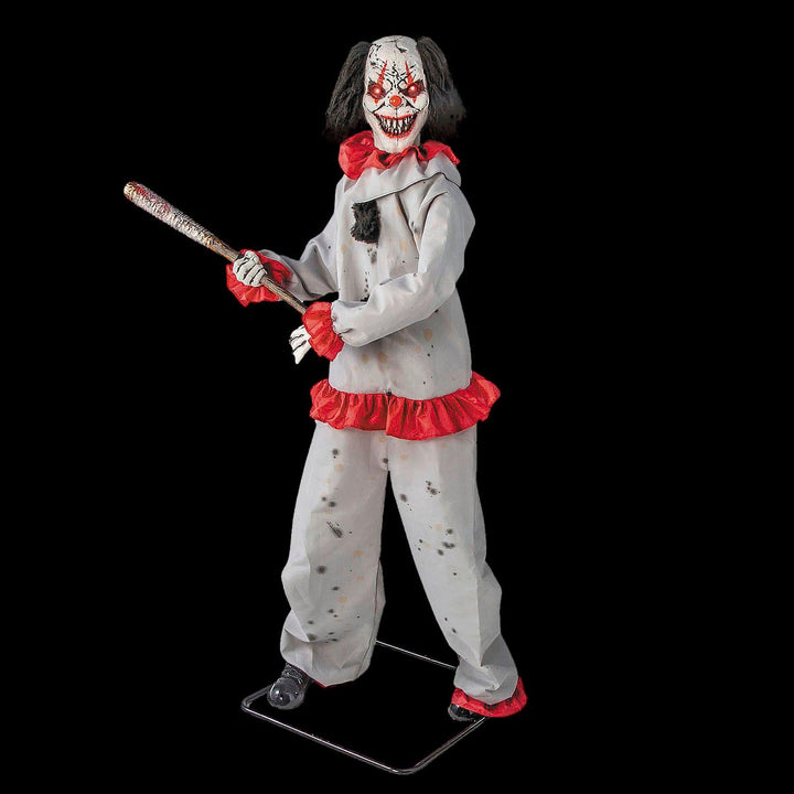 Standing Clown with Baseball Bat Animated Halloween Prop
