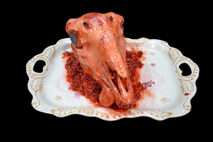 Goat on a Platter Halloween Prop
