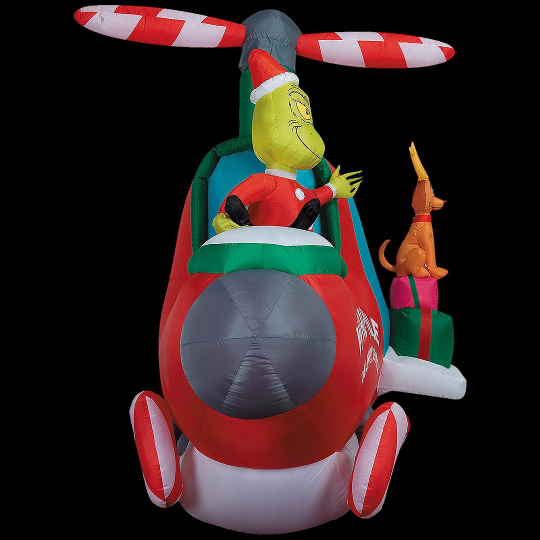 Blow Up Inflatable Dr. Seuss™ How the Grinch Stole Christmas Grinch in Helicopter Outdoor Yard Decoration
