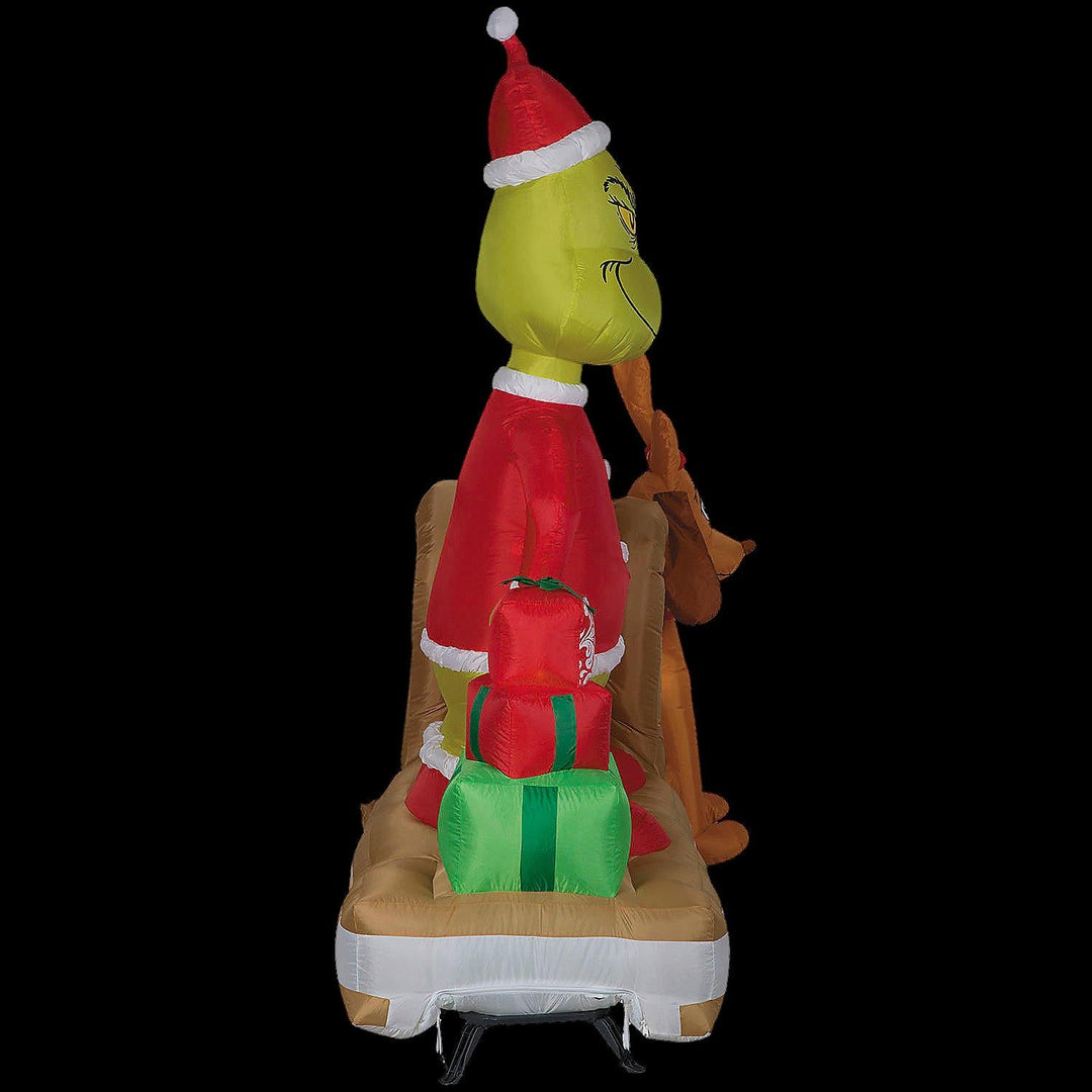 Blow Up Inflatable 6 Ft. Dr. Seuss™ How the Grinch Stole Christmas Grinch & Max with Sled Outdoor Yard Decoration