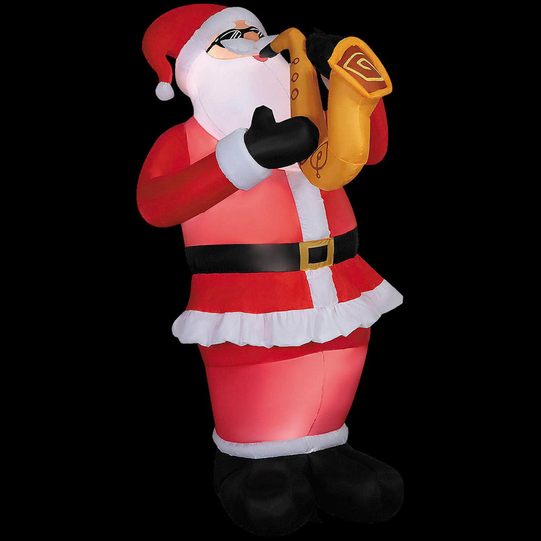Blow Up Inflatable 6 Ft. Animated Santa with Saxophone Christmas Outdoor Yard Decoration
