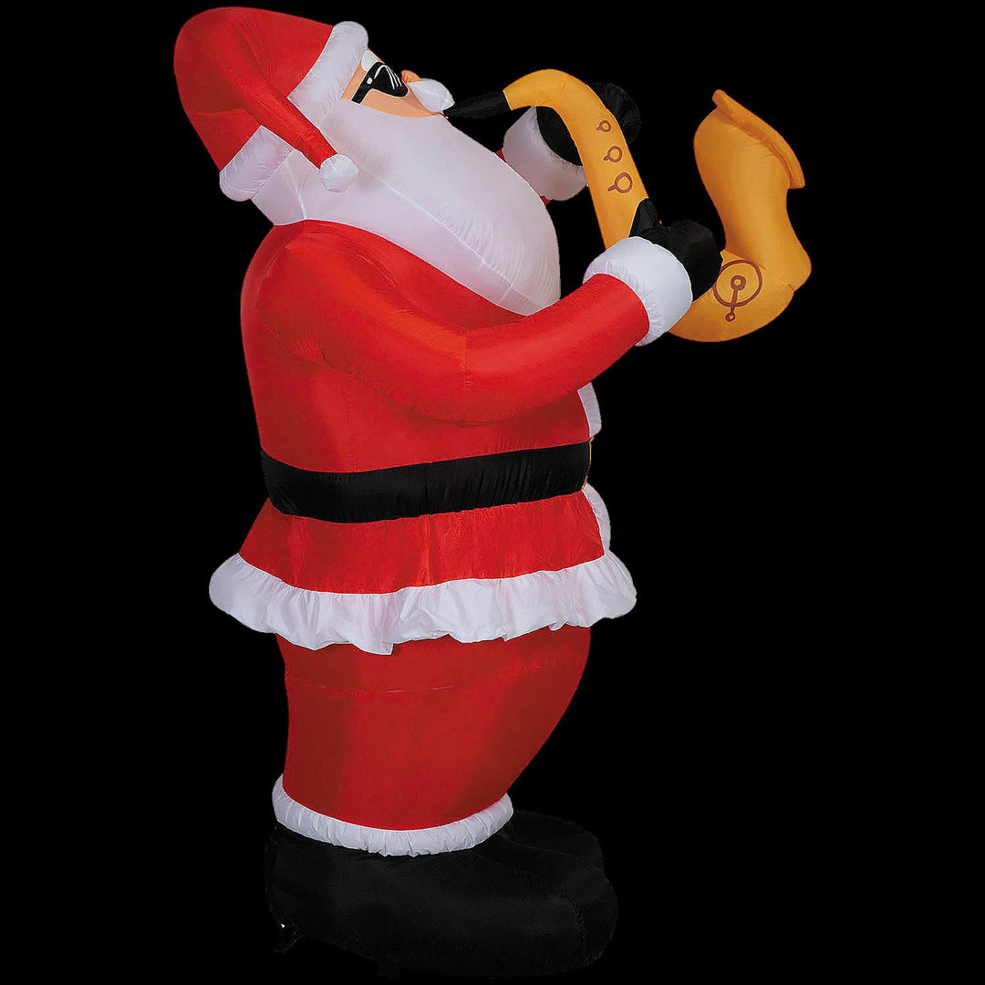Blow Up Inflatable 6 Ft. Animated Santa with Saxophone Christmas Outdoor Yard Decoration