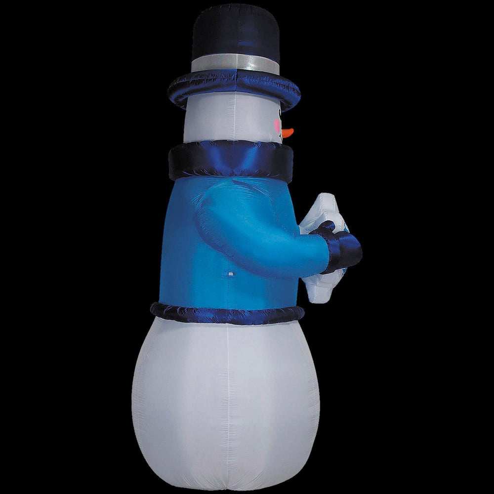 Airblown Inflatable Snowman with Rainbow Lightshow Snowflake Outdoor Yard Decoration