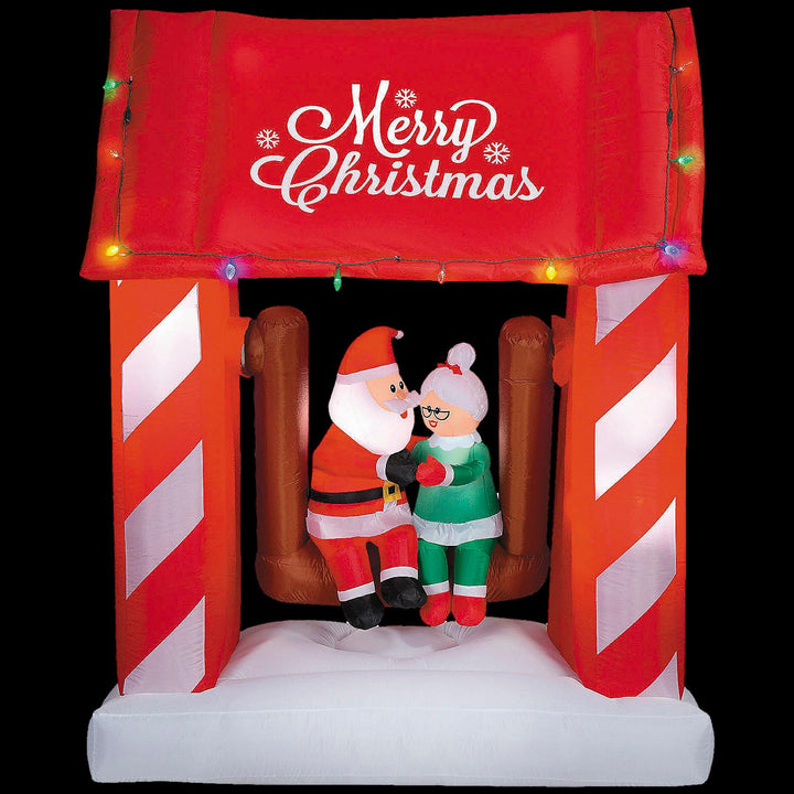 Airblown Inflatable Animated Mr. & Mrs. Santa Claus Porch Swing Scene Outdoor Yard Decoration