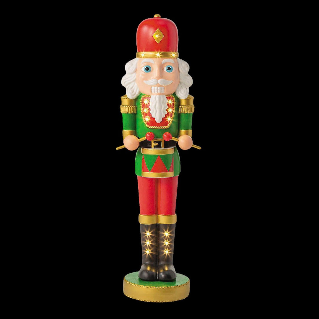 4 Ft. Light-Up Nutcracker with Drumsticks Christmas Decoration