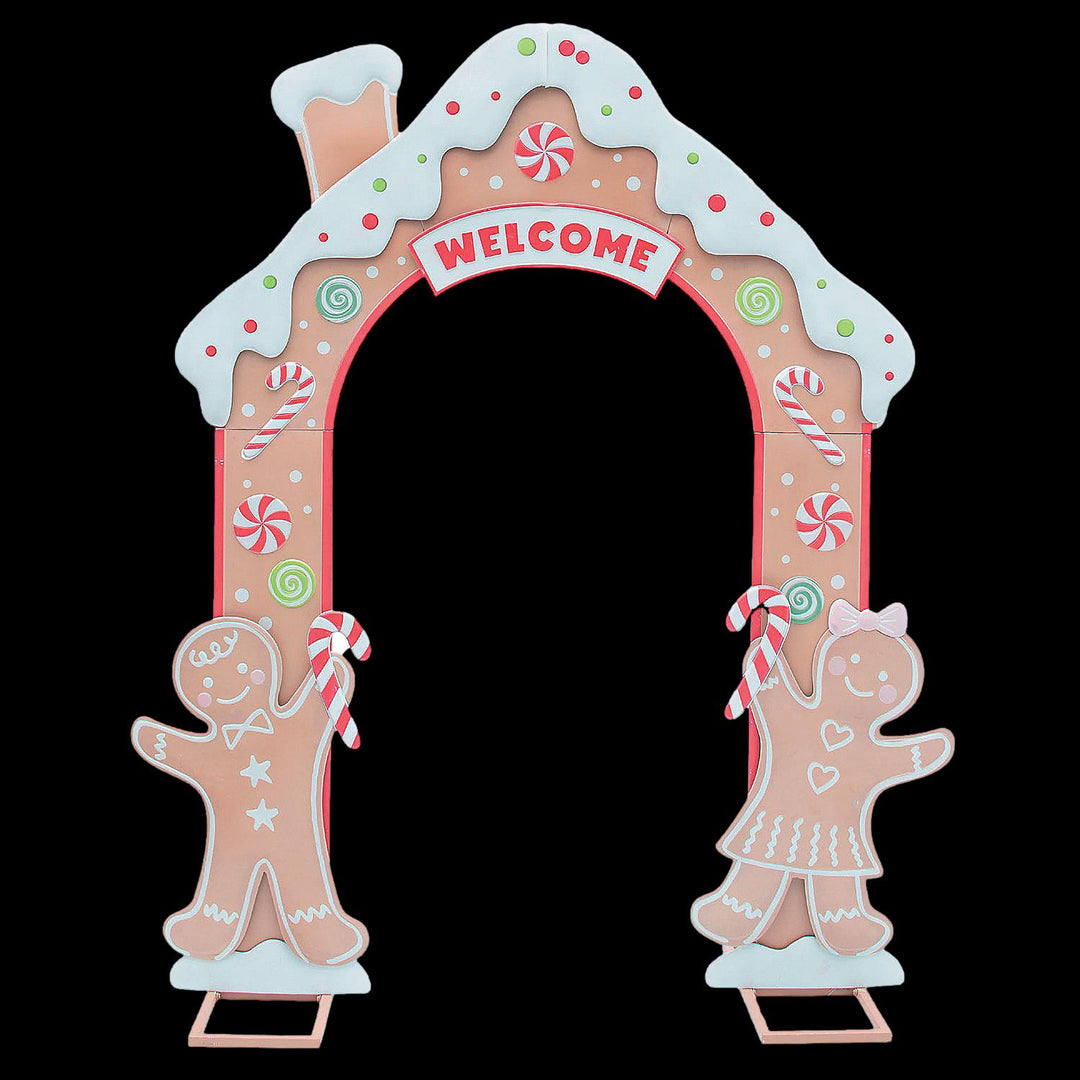 8 Ft. Gingersnap Iron Archway Christmas Decoration