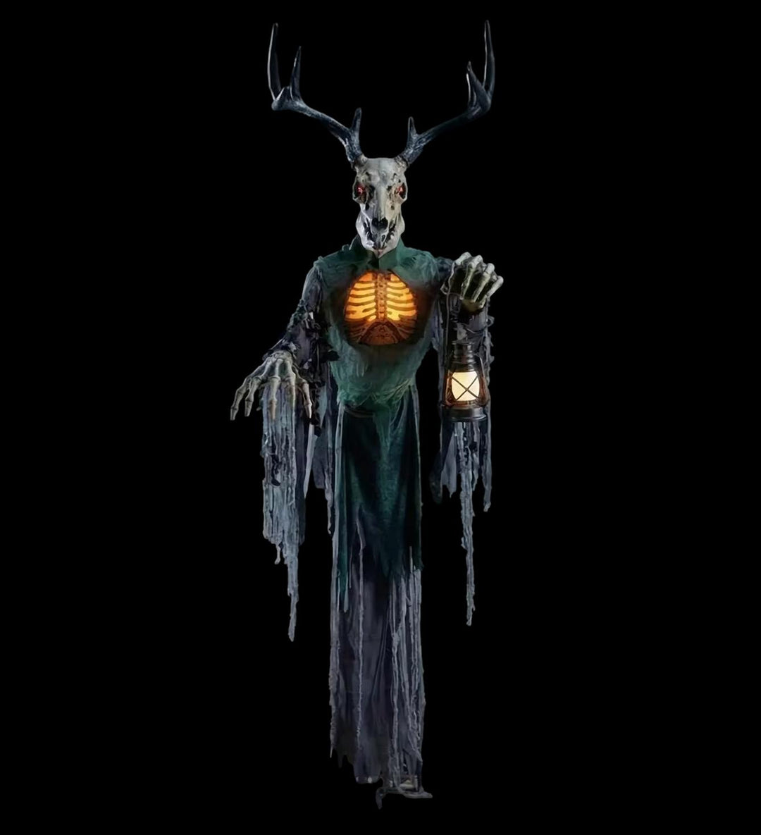 Skeleton Forest Creature with Horns  Halloween Animatronic Decoration