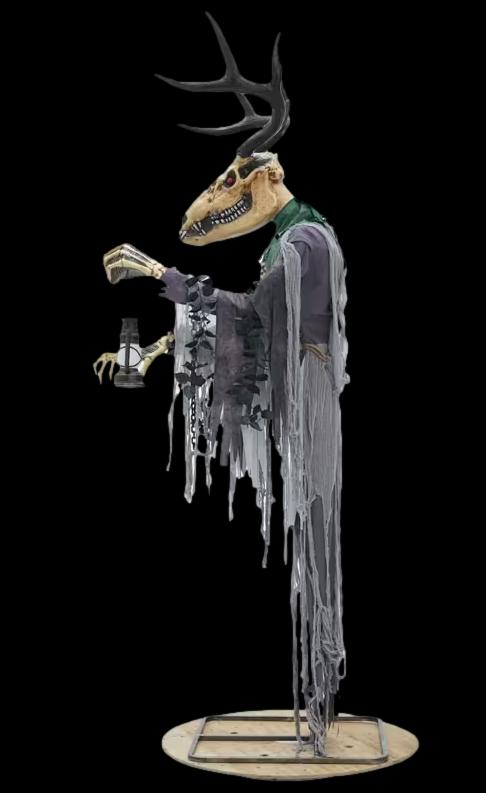 Skeleton Forest Creature with Horns  Halloween Animatronic Decoration