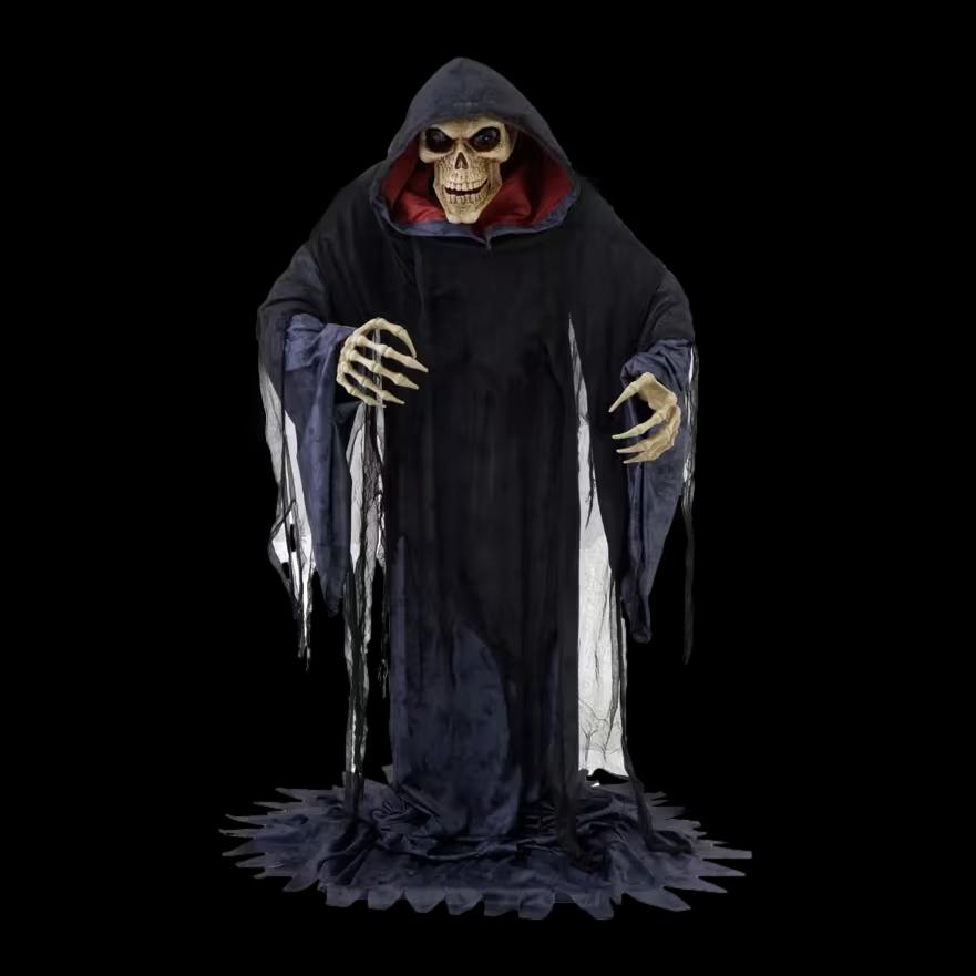 Rising Skeleton Reaper in Hooded CloakHalloween Animatronic Decoration