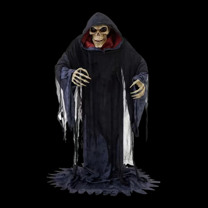 Rising Skeleton Reaper in Hooded CloakHalloween Animatronic Decoration