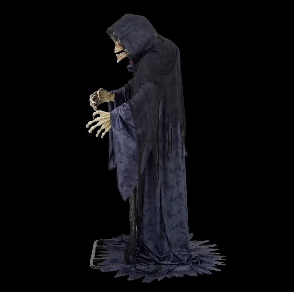 Rising Skeleton Reaper in Hooded CloakHalloween Animatronic Decoration