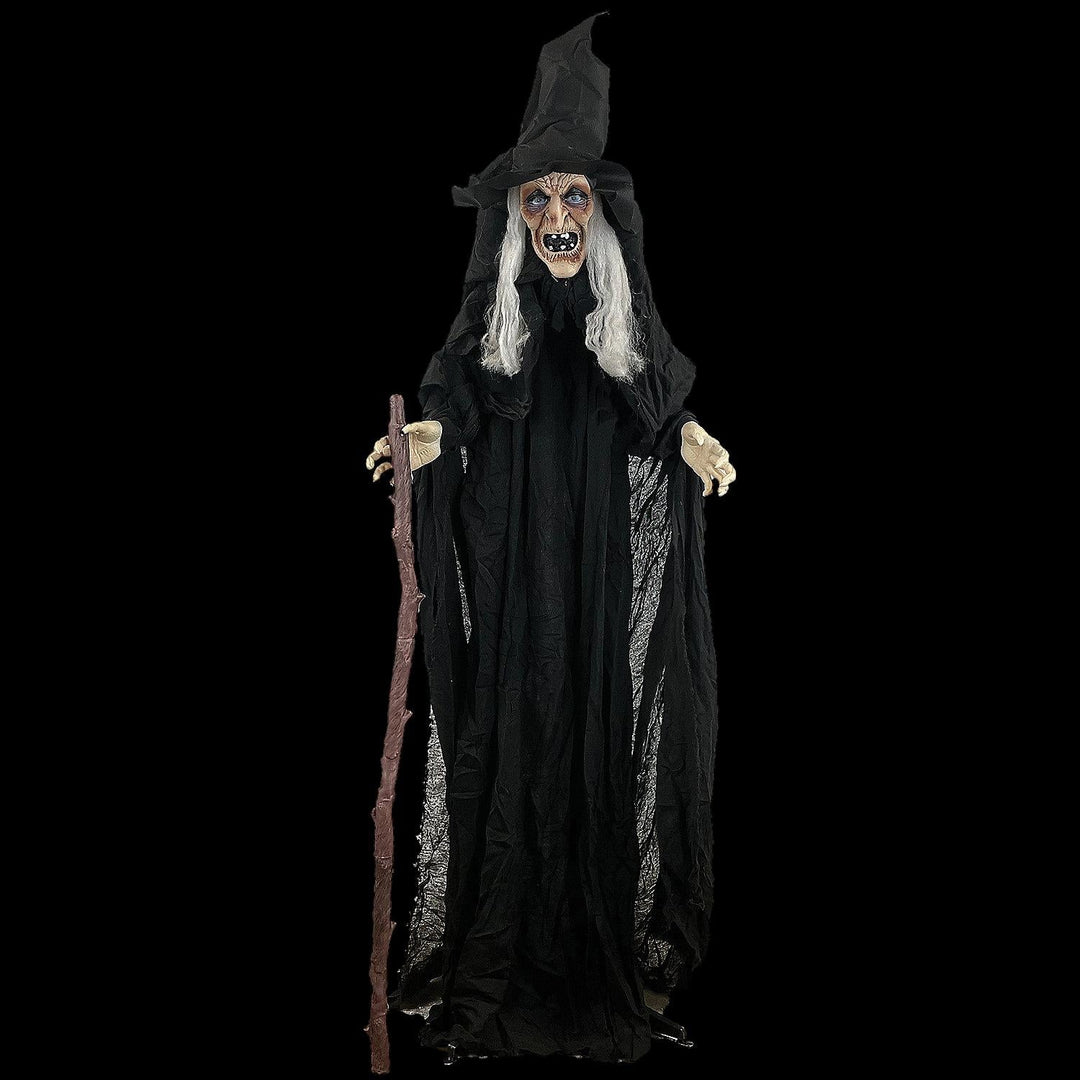 Animated Witch with Cane Halloween Prop