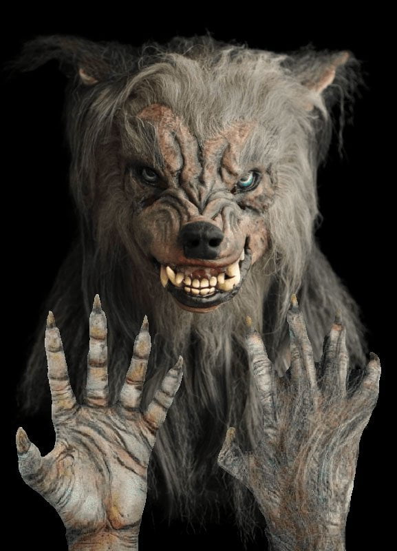 "Bad Moon Werewolf" HD Studios Pro Halloween Mask and Hands Set