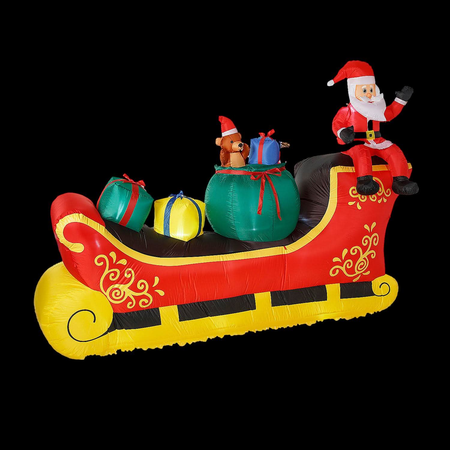 Exploding Sleigh Blow-Up Inflatable Santa Sleigh Outdoor Yard Decoration – The Horror Dome