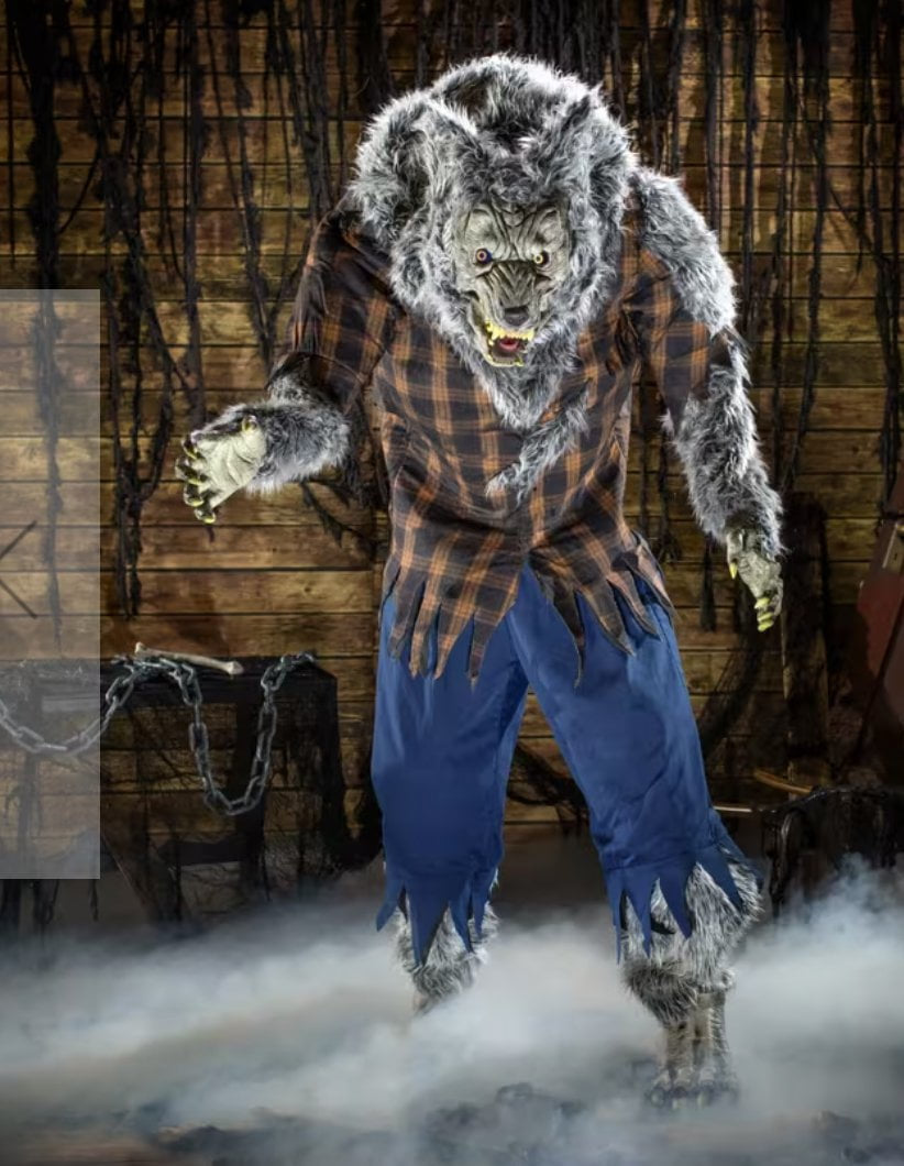"7.5' Tall Hulking Werewolf" Halloween Animatronic Decoration