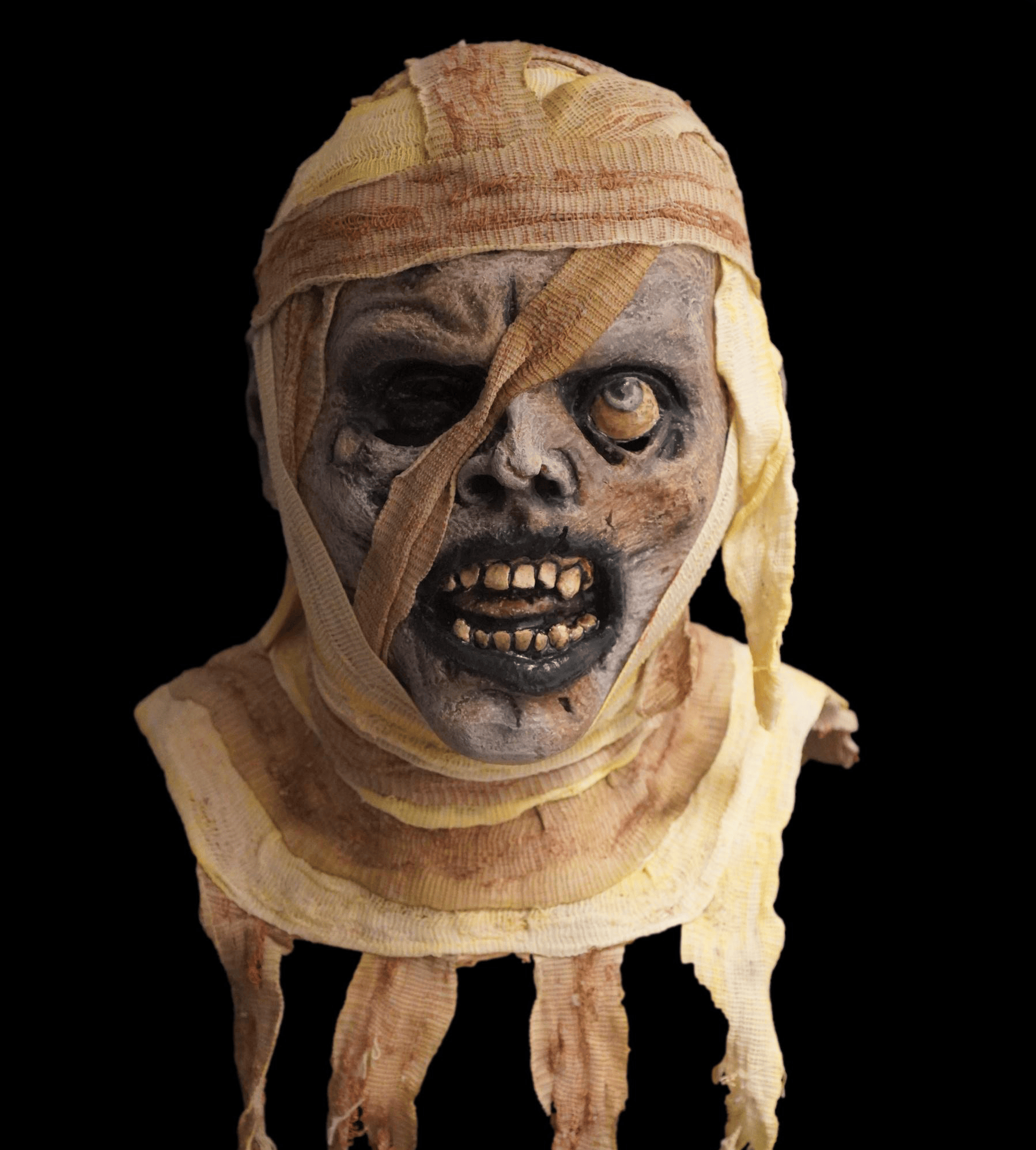 The Mummy HD Studios Pro Halloween Mask with real bandage detailing.