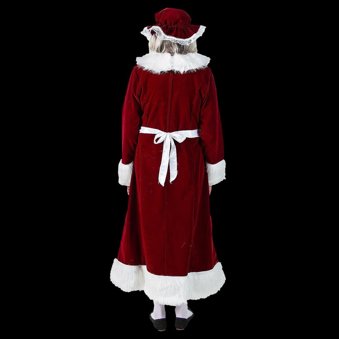 Women's Burgundy Velvet Mrs. Claus Dress Costume The Horror Dome Women's Burgundy Velvet Mrs. Claus Dress Costume The Horror Dome