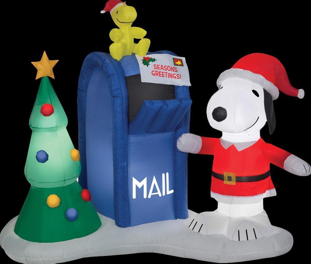 Airblown Snoopy & Woodstock With Mailbox Inflatable Scene - Peanuts